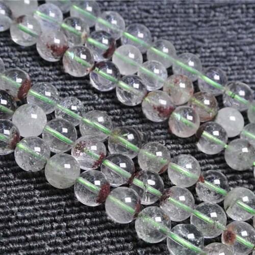 6-12mm AAA Natural Phantom Quartz Crystal smooth round Stone Beads For DIY necklace bracelet jewelry making 15 "free delivery