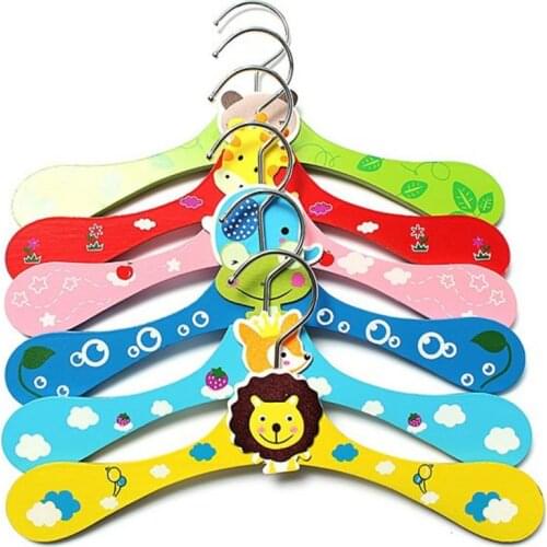 6PCS New Hot Mixed Wood Cute Animal Cartoon Baby Children Coat Clothes Hooks Hangers For Clothes dropshipping