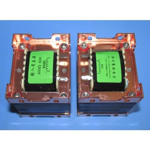 600Ω:60K input transformer for tube pre-amplifier 10Hz116KHz -3dB, over-signal current 25mA, DC withstand voltage: 800V