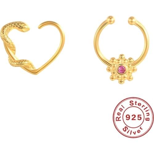 Canner Gold Color Hoop Earring For Women All-match Piercing 925 Sterling Silver Huggies Earrings Fashion Jewelry For Party