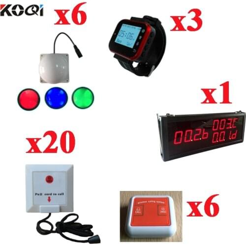 Wireless Hospital Calling System With 433.92MHZ Frequency 1 Display+6 Light+3 Watch+20 Push Button+6 Caller