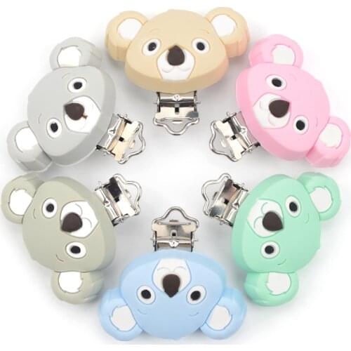 Baby Pacifier Clips 1PC Silicone Koala Pacifier Clips Soother Baby Feeding Accessories Tools Multi Color Necklace Pendant Making