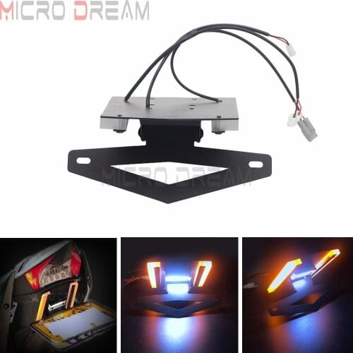 For Kawasaki Ninja H2 H2R 2015-2019 Motorcycle Rear Tail Tidy License Plate Holder Tail Tidy Fender Eliminator LED Turn Signals