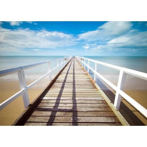 Long Pier to the Sea Photography Backdrops Children Photo Booth Backgrounds for Photography Studio Photophone Photo Shootings