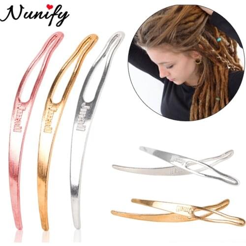 Nunify Dreadlocks Tool Craft Sisterlocks Crochet Braid Hair Interlocking Tools Curved Hair Needle for Your Locs Easy