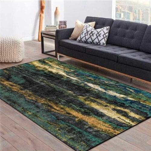 Fashion Simple Abstract Rug Simple Dark Green Blue Carpet Living Room Bedroom Bed Blanket Kitchen Floor Mat