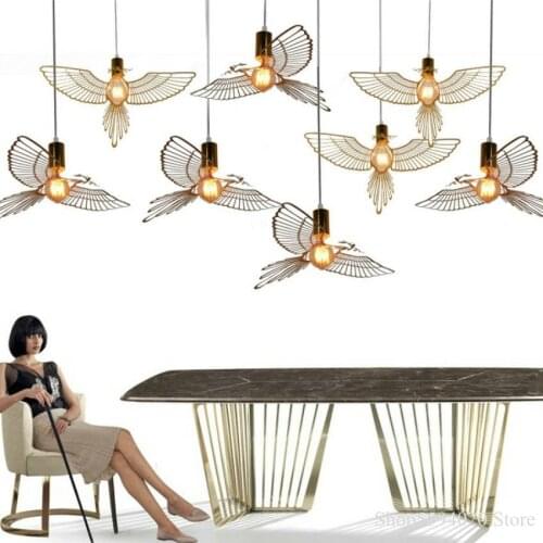 Nordic design lamp Modern bird lamp Engraved Sculpture Flying Bird Dinning Room Bar minimalist lamp animal lamp