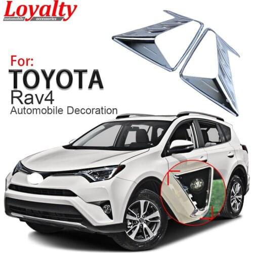 Loyalty for Toyota RAV4 2016 2017 Front Head Fog Light Lamp Cover Trim Frame ABS Chrome Car Accessories