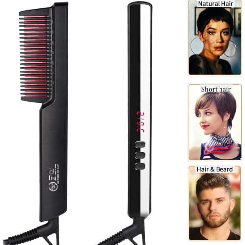 Multifunctional Hair Comb Brush Beard Straightener Hair Straighten Electric Beard Straightening Comb Quick Hair Styler For Men