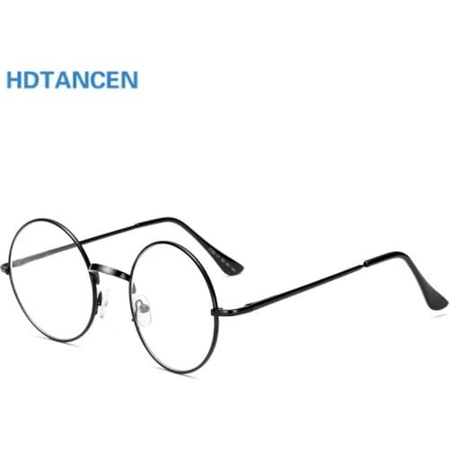 Fashion Retro Round Circle Metal Frame Eyeglasses brand designer Clear Lens Eye Glasses Unisex lentes female oculos de sol