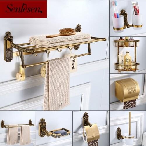 Senlesen Bathroom Hardware Sets Pendant Antique Soap Dishes Space Aluminum Wall Mounted Toilet & Bath Accessories
