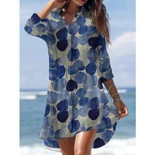 Navel Orange Fashionable Shirt Dresses
