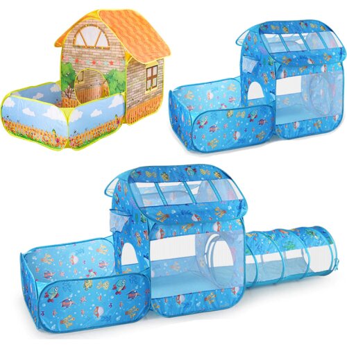 1pc Kids Pop Up Tents playhouse With tunnel Courtyard Garden Crawling Folding Tent Boys Girls Play Tent Ball Pool Children Gift