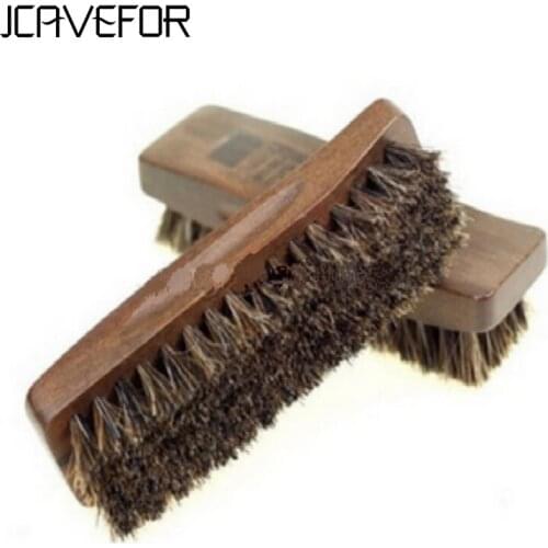 Professional Natural Bristle Horse Hair Shine Polish Buffing Wooden Shoe Brush