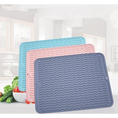 Simple Household Kitchen Waterproof Heat Insulation Non-slip Anti-scald Thickened Silicone Table Mat Easy To Clean Bowl Mat