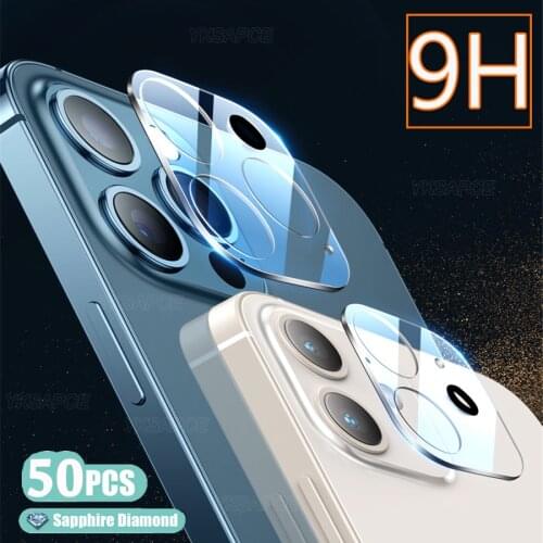 Wholesale 50Pcs Full Cover Transparent Back Camera Len 9H Tempered Glass Film For iPhone 12 mini 11 Pro Max Rear lens Protector