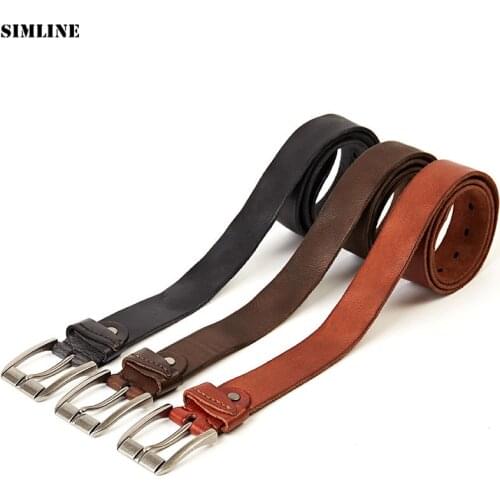 Designer Genuine Leather Belt Men High Quality Luxury 100% Real Cowhide Mens Vintage 3.8cm Masculine Plus Big Size Soft Belts