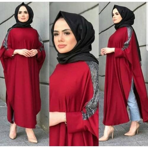 Richkeda Store New 2021African Clothes Muslim Hijab Dress Women Islamic Clothing Abaya Sequin Pakistani Dresses Moroccan Kaftan
