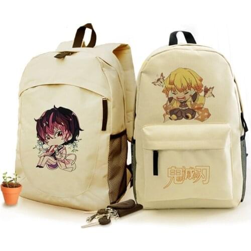 Anime Demon Slayer: Kimetsu no Yaiba Tanjirou Kamado Nezuko Cosplay Shoulders Backpack Unisex Student School Handbag Travel Bags
