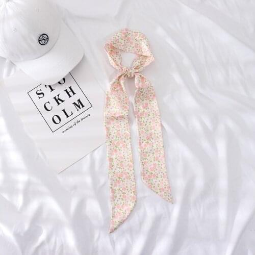 120*6 small pure fresh spring autumn silk scarves summer lovely flower scarf female narrow strip women skinny scarf women