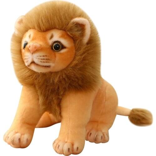 23/28cm Real Life Cute Lion Plush Toys Stuffed Pillow Forest Room Decoration Animal Doll Kids Children Cartoon Birthday Gift