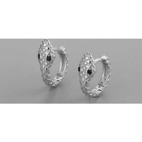 925 Sterling Silver Snake Charm Stud Earring For Women Girls Kids Party Wedding Jewelry Pendientes Accessories eh1248