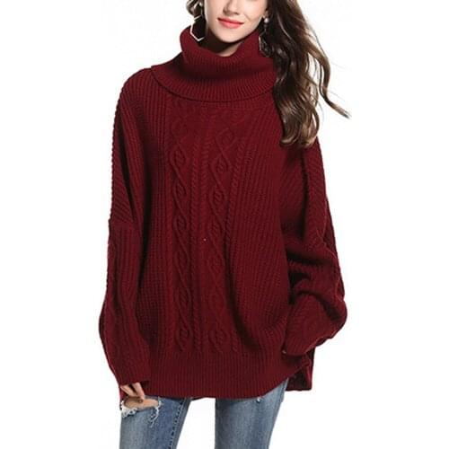 Women Harajuku Solid Pullover High Collar Knit Sweater Versatile Long Sleeve Sweater Female Streetwear Casual Autumn Winter