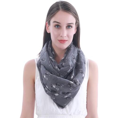 Boxer Dog Print Womens Infinity Loop Tube Scarf Wrap Soft Lightweight