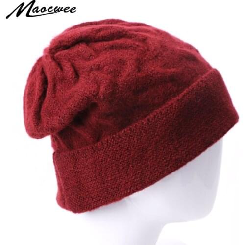 Winter Hat For Women Men Solid Color Wool Knit Beanie Fashion Casual Hats Warm Soft Thicken Hedging Cap Slouchy Bonnet Ski Caps