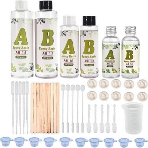 1 Set Resin Epoxy High Adhesive 1:1 AB Epoxy Hardener Crystal Glue DIY Jewelry Making Accessories Tools Kits Stirring Stick