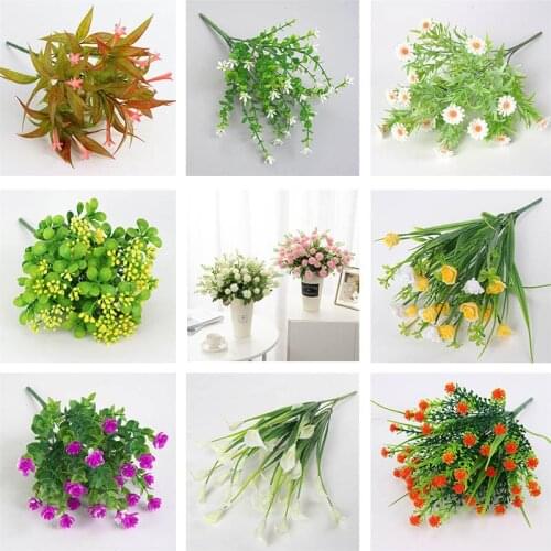 1 piece of waterweed green plants plastic artificial variety of green grass flower plants wedding DIY home decoration table deco