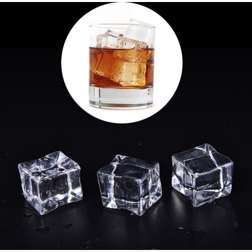10pcs 3 Sizes Artificial Cubes Clear Square Fake Artificial Acrylic Ice Cubes Crystal Home Display Decor