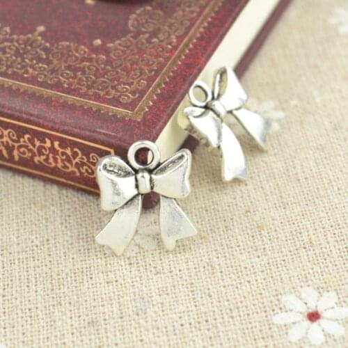 20Pcs metal bow-knot Charm Antique Tibetan Silver Pendant Jewelry Products Charms Diy Pendants For Necklace Bracelets N155