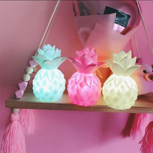 3pcs Cartoon LED Night Light Pineapple Table Lamp Creative Gift For Friend Children Baby Light Yellow / Pink / Green