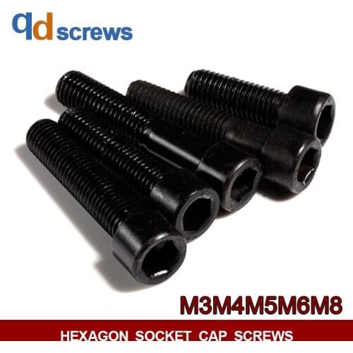 8.8 M3M4M5M6M8 blackened Hexagon socket cap screws Naked Inner hexagonal bolt GB70 DIN912 ISO 4762 JIS B 1176.1