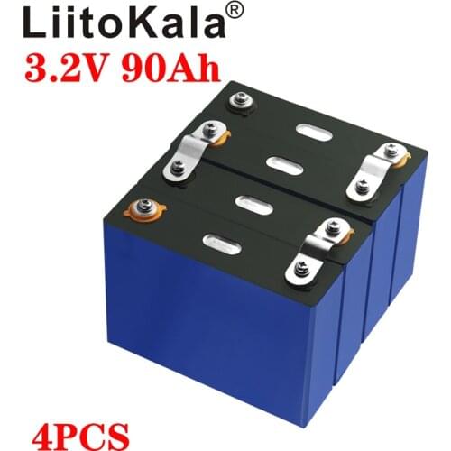 4pcs/lot LiitoKala 3.2V 90Ah LiFePO4 battery 12V batteries iron phosphate battery 90000mAh Can make Boat batteries,Car batteriy