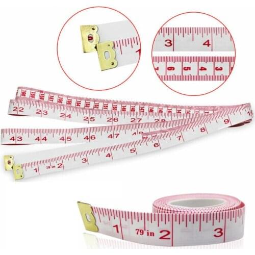 2M Long Body Measuring Ruler Sewing Cloth Tailor Tape Measure Durable Soft Flat Dressmaking Measuring Tape Top