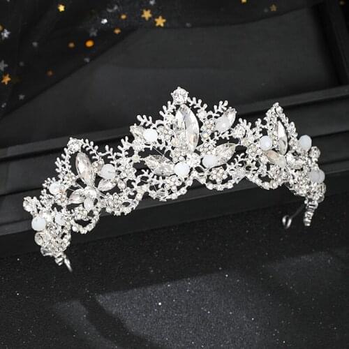 Handmade Crystal Hair Accessories Rhinestone Wedding Tiaras And Crowns Queen Princess Bride Women Party Diadems Headpiece