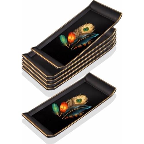 KHctech Kitchen 6 Pcs Gilded Lux Rectangular Presentation C-DD03-TüyX6Ad