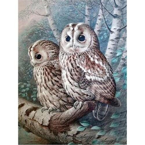 RoundFull Diamond Painting Owl Cross Stitch 5D DIY Needlework Wall Art Resin Diamond Embroidery Mosaic Handicraft Gift
