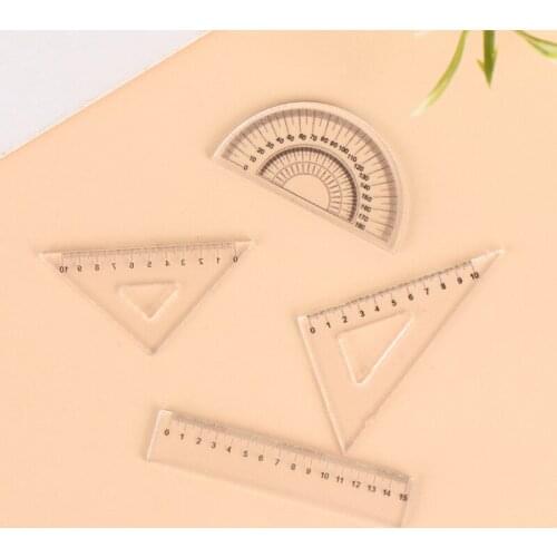 4Pcs/SET 1:12 Dollhouse Miniature Ruler Set Learning Drawing Simulation Model Toy