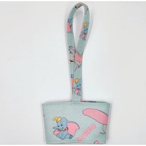 Disney New Dumbo Canvas Fashion Drink Cup Holder Hand Crank Drink Milk Tea Strap