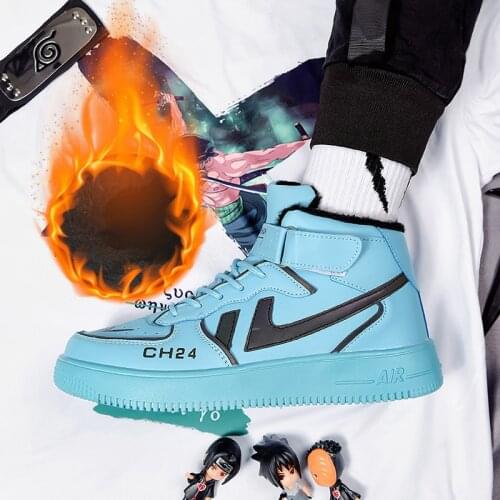 Mens Plush Skateboarding Shoes High Top Leisure Sneakers Male Warm Shoe Winter Sports Shoes Walking Shoes Chaussure Homme