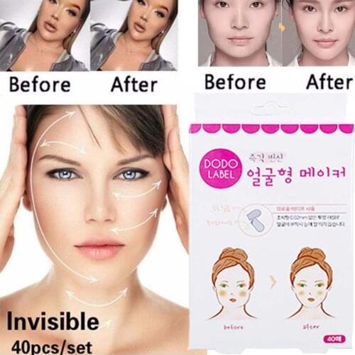 40pcs Facial Lifting Tightening Vibrato Small V Face Sticker Tape Invisible Transparent Matte Makeup Lifting Sticker Lifting