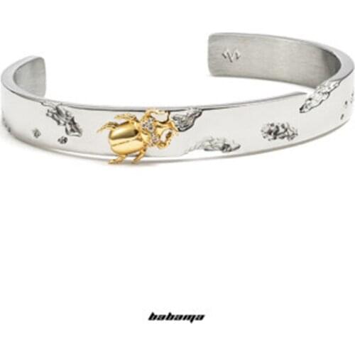 2021 New Beetle Bracelet Male Frosty Style Tide Brand Jewelry Bracelet Ins Personality Student Open Couple