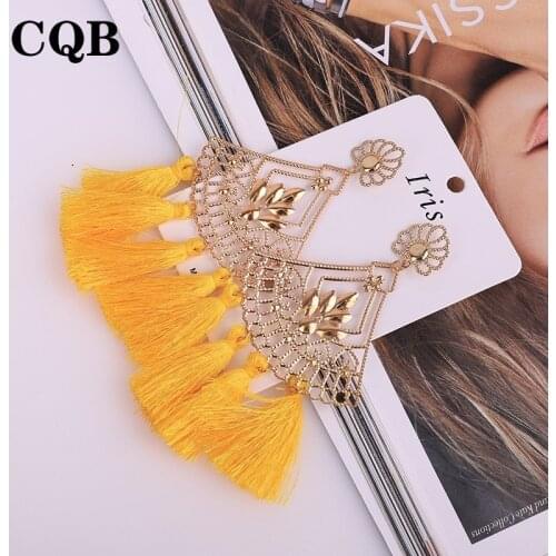 New fashion fringed ladies earrings 2019 long bohemian style geometric personalized party popular jewelry vintage unique tribal