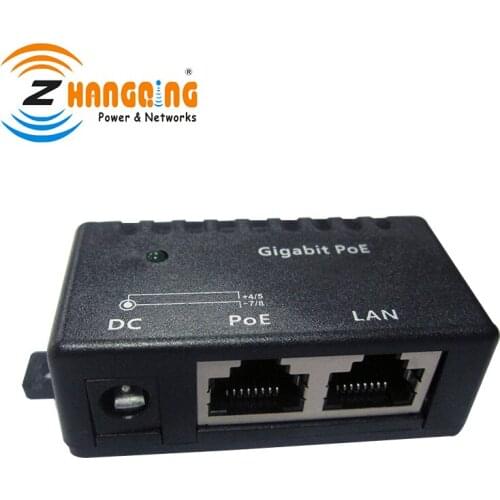 Lightning Protection Single Port Gigabit PoE Injector 24V 48V Passive for end PoE Devices with Surge Protection