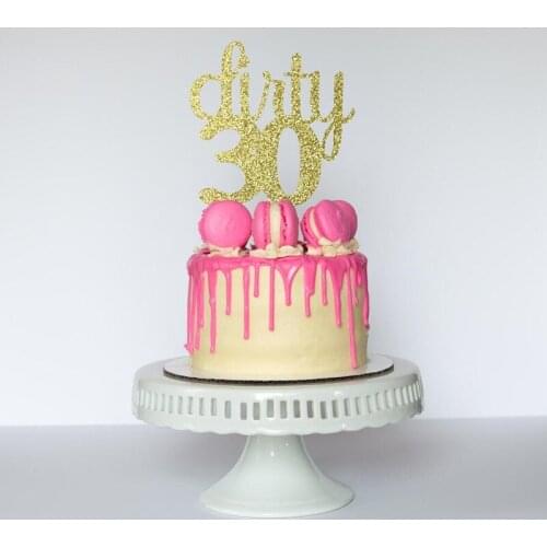 Personalize Dirty 30 glitter Cake Topper : 30th Birthday milestones birthday Party Decorations Custom 30th Birthday Party