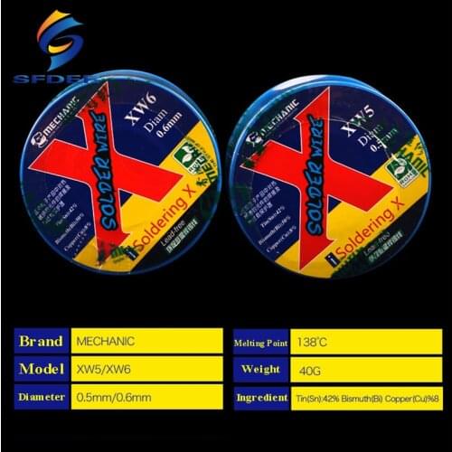 MECHANIC 0.5mm/0.6mm Lead-Free Solder Wire Low Temperature Welding Wire Sn42Bi50Cu8 For iPhone Special Tin Line