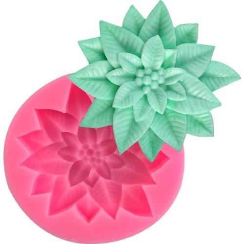 Christmas Flower Silicone Fondant Soap 3D Cake Mold Cupcake Jelly Candy Chocolate Baking Accessories Cake Decorating Tools